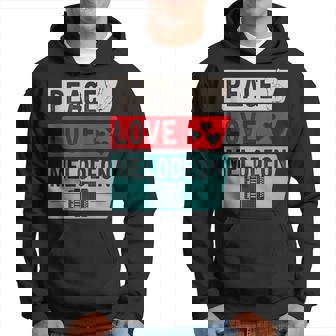 Peace Love Melodeon Musical Instrument Melodeon Accordion Hoodie | Mazezy