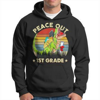 Peace Out 1St Grade Dinosaur T Rex Graduation End Of Year Hoodie