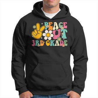 Peace Out 3Rd Grade Graduation Last Day Of School Groovy Hoodie | Mazezy