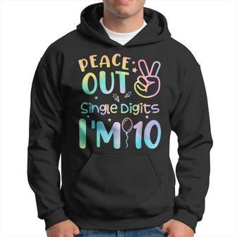 Peace Out Single Digits Im 10 Year Old 10Th Birthday Girl Hoodie - Thegiftio UK