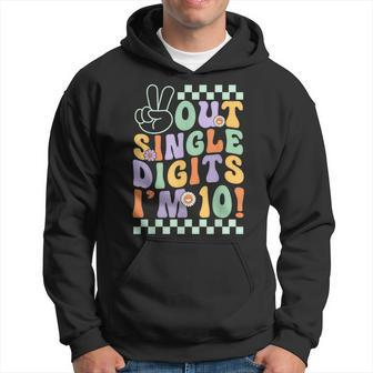 Peace Out Single Digits Im 10 Year Old 10Th Birthday Hoodie - Thegiftio UK