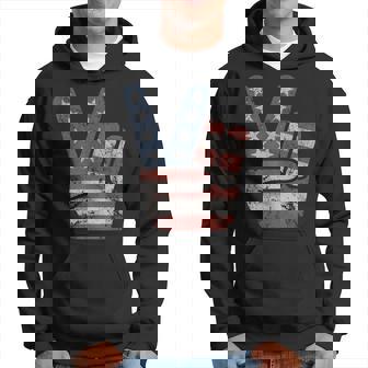 Peace Sign American Flag Vintage Usa Hoodie - Monsterry