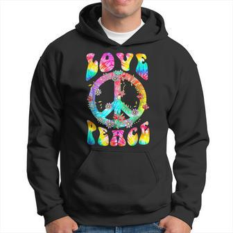 Peace Sign Love 60'S 70'S Tie Dye Hippie Costume Hoodie - Monsterry UK