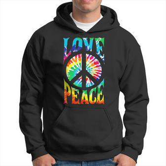 Peace Sign Love T 60S 70S Tie Die Hippie Costume Hoodie - Monsterry AU