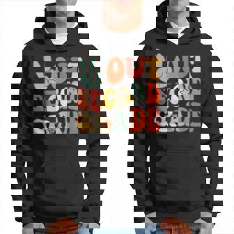 Peace Sign Out Second Grade Groovy 2Nd Last Days School Hoodie | Mazezy