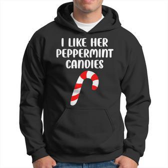 I Like Her Peppermint Candies Christmas Couples Matching Hoodie - Thegiftio UK