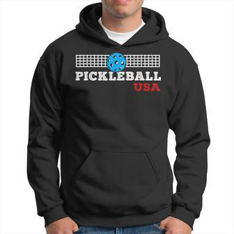 Pickleball Support The Team Pickleball Player Usa Flag Hoodie - Monsterry
