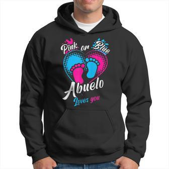 Pink Or Blue Abuelo Loves You Gender Reveal Party Grandpa Hoodie | Mazezy
