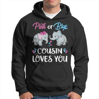Pink Or Blue Cousin Loves You Elephants Gender Reveal Family Hoodie - Thegiftio UK