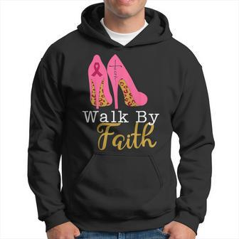 Pink Sista Walk By Faith Over Fear Breast Cancer Awareness Hoodie - Seseable