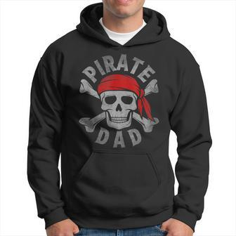 Pirate Dad Skull Jolly Roger Crossbones Birthday Pirate Hoodie | Mazezy