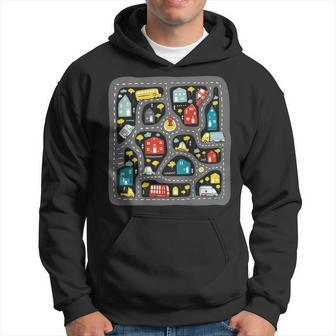Play Cars On Dad's Back Mat Road Car Race Track Massage Hoodie - Monsterry AU