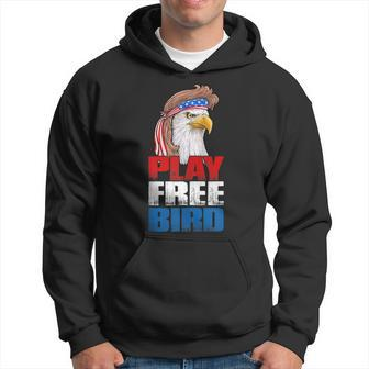 Play Free Bird Eagle Mullet American Flag 4Th Of July Hoodie - Thegiftio UK