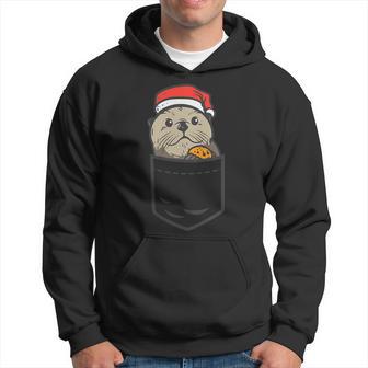 Pocket Sea Otter Santa Cookie Cute Animal Christmas Pet Hoodie - Thegiftio UK