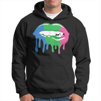 Polysexual Flag Mouth Poly Pride Lgbtq Lips Hoodie | Mazezy