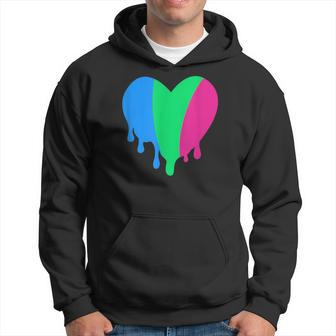 Polysexual Pride Dripping Heart Poly Hoodie | Mazezy