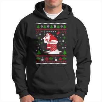 Pooping Santa Claus Ugly Christmas Sweater Hoodie | Mazezy
