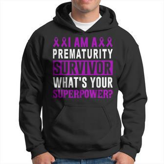 Prematurity Awareness Warrior Purple Survivor Support Family Hoodie - Thegiftio UK