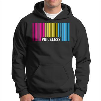 Priceless Pansexual Pride Barcode Subtle Pan Discreet Hoodie | Mazezy