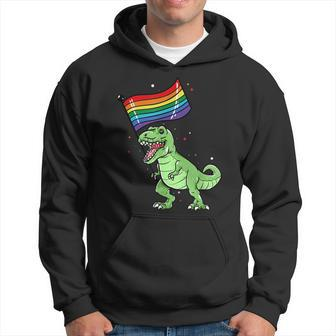 Pride Dinosaur Lgbt Gay Lesbian Transgender Trans Nonbinary Hoodie | Mazezy