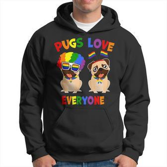 Pride Parade Pugs Love Everyone Lgbt Pugs Gay Pride Lgbt Hoodie - Seseable