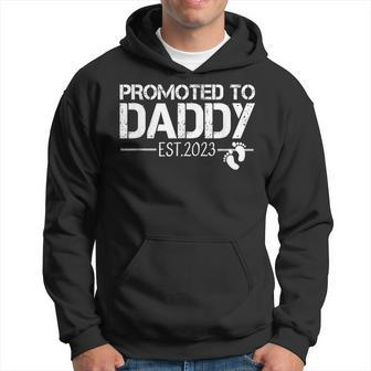 Promoted To Daddy Est 2023 First Time Dad Gift Fathers Day Hoodie | Mazezy
