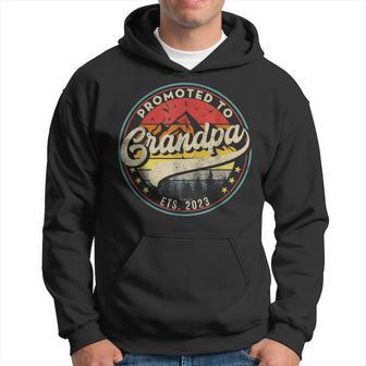 Promoted To Grandpa 2023 First Time Fathers Day Hoodie - Thegiftio UK