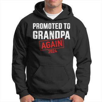 Promoted To Grandpa 2024 Again For New Baby Grandfather Hoodie | Mazezy UK