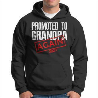 Promoted To Grandpa Again Est 2023 Pregnancy Fathers Day Gift For Mens Hoodie | Mazezy CA