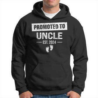 Promoted To Uncle 2024 Soon To Be Uncle Funny New Dad Gift For Mens Hoodie - Thegiftio UK