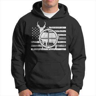 Pronghorn Hunter American Flag Patriotic Hunting Hoodie | Mazezy