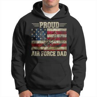 Proud Air Force Dad Military Veteran Pride Us Flag Gift For Mens Hoodie | Mazezy