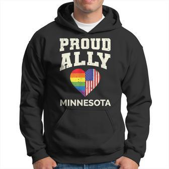 Proud Ally Gay Pride Flag Gender Equality Minnesota Hoodie | Mazezy