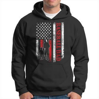 Proud Baseball Dad American Flag Sports Hoodie | Mazezy