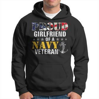 Proud Girlfriend Of A Navy Veteran American Flag Military Hoodie | Mazezy