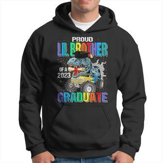 Proud Lil Brother Of A 2023 Graduate Monster Truck Dinosaur Hoodie | Mazezy DE