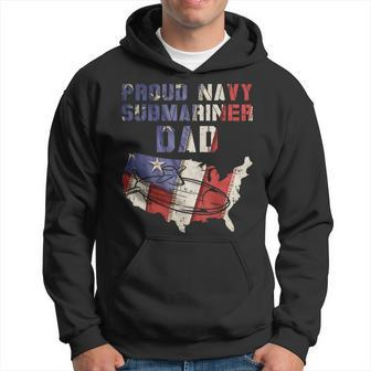 Proud Navy Submariner Dad Us Flag Submarine Father Son Gift Hoodie | Mazezy