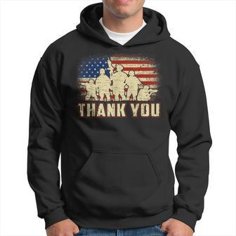 Proud Thank You American Us Flag Military Veteran Day Gift Hoodie | Mazezy