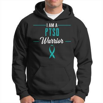Ptsd Warrior Traumatic Psychological Trauma Teal Ribbon Gift Hoodie | Mazezy