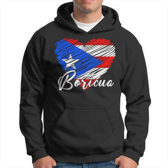 Puerto Rican Hispanic Heritage Boricua Puerto Rico Heart Hoodie - Seseable
