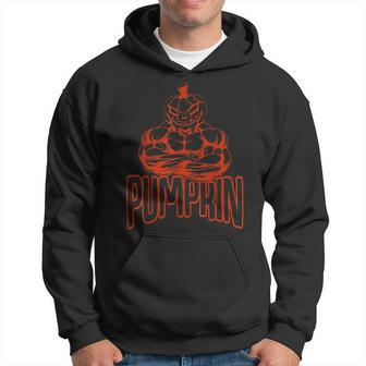 Pumpkin Bodybuilder Weightlifting Costume Halloween Halloween Hoodie | Mazezy