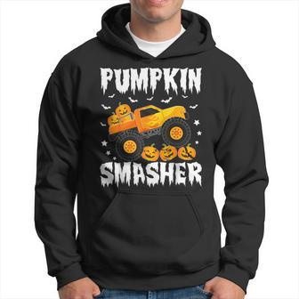Pumpkin Smasher Halloween Monster Truck Lover Boys Toddler Hoodie - Monsterry