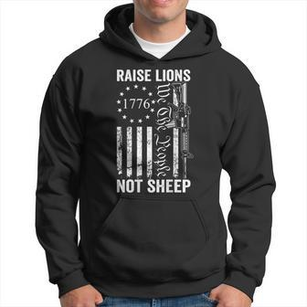 Raise Lions Ar15 Gun Not Sheep Pro Guns Ar15 Usa On Back  Hoodie
