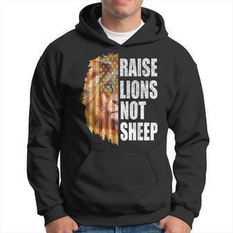 Raise Lions Not Sheep American Flag 4Th Of July Vintage Hoodie | Mazezy