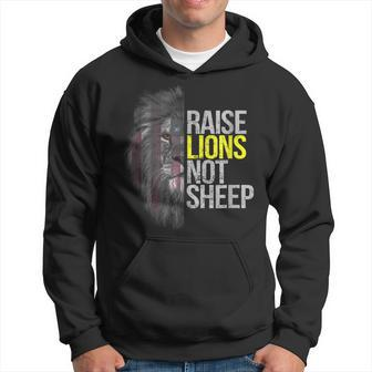 Raise Lions Not Sheep American Patriot Fearless Lion Hoodie | Mazezy