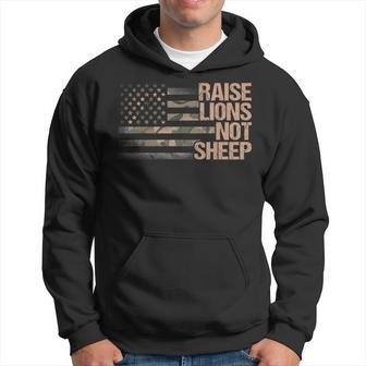Raise Lions Not Sheep American Patriot Patriotic Lion Hoodie | Mazezy CA