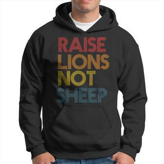 Raise Lions Not Sheep Patriot Party Vintage Hoodie | Mazezy DE