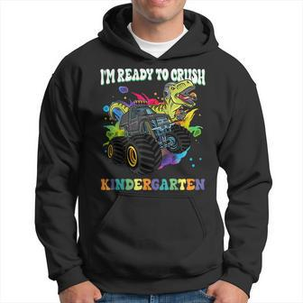 Ready To Crush Kindergarten First Day Of School Dinosaur Boy Hoodie - Seseable
