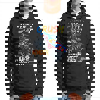Ready To Crush Kindergarten Monster Truck Back To School Boy Hoodie | Mazezy