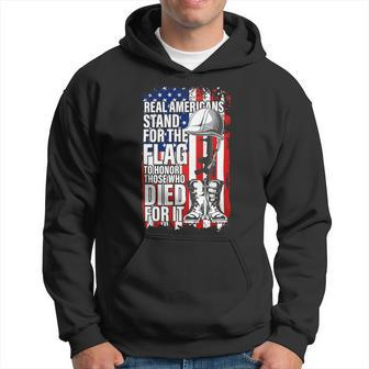Real Americans Stand For The Flag Shirt Veteran Day Us Hoodie - Monsterry